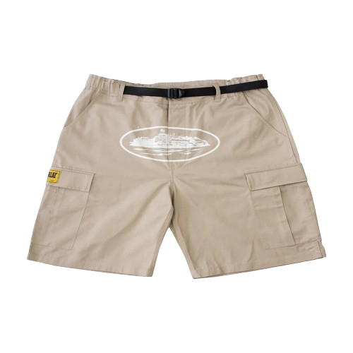 Corteiz Alcatraz Cargo Shorts Beige